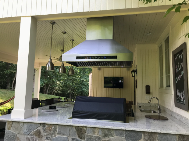 Stainless Steel Hood Over Grill
